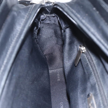 Loewe Vintage Anagram Tote Leather, BLACK, LEATHER, Tote bag