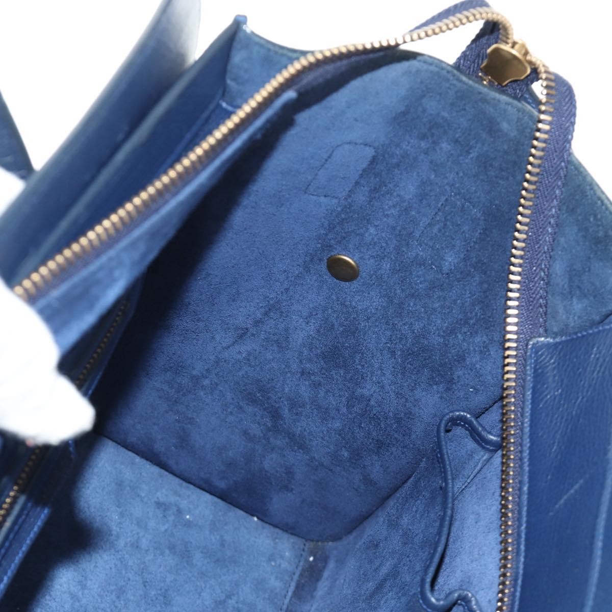 Celine Luggage Bag Smooth Leather, Navy, Leather, Tote Bag