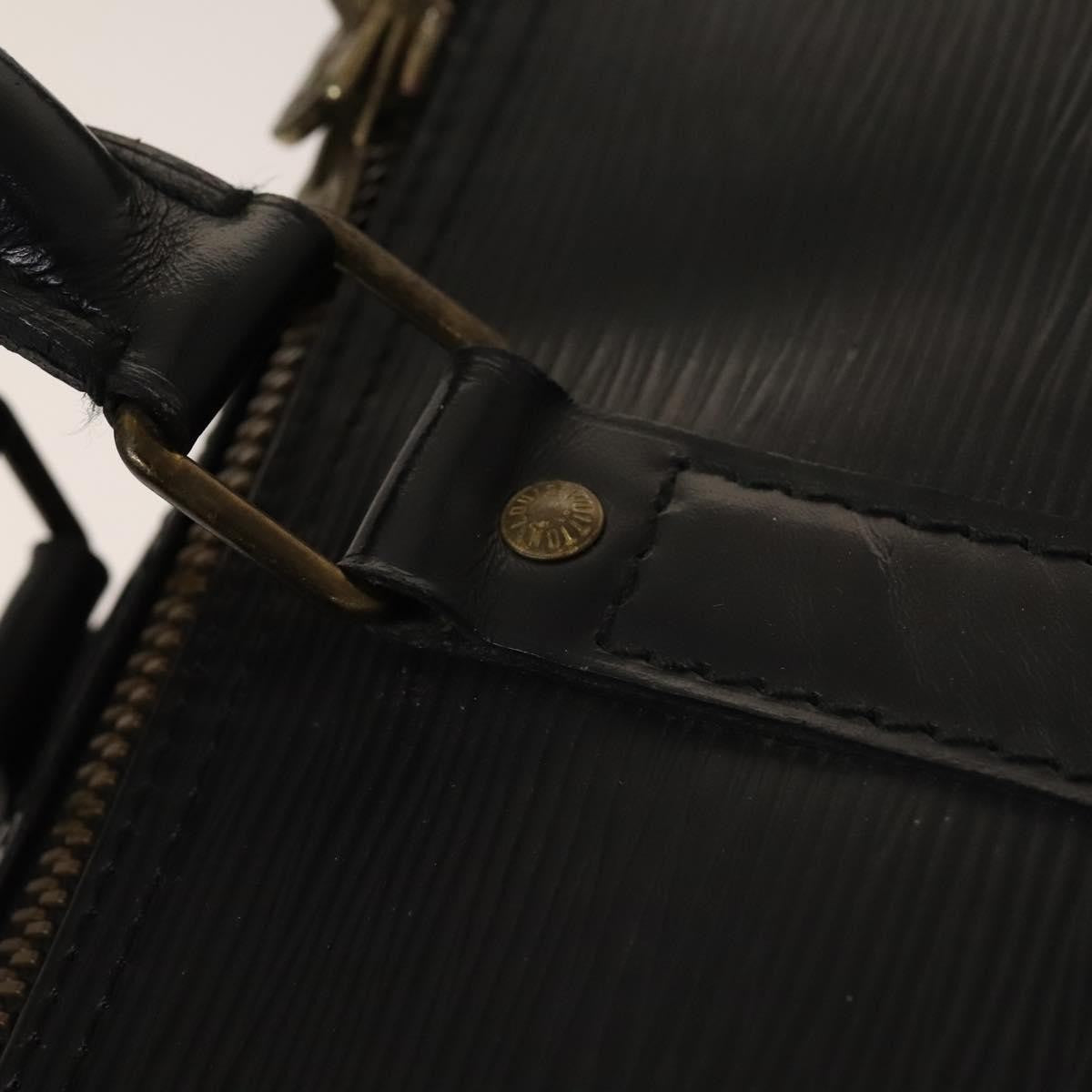 Louis Vuitton Keepall Bag Epi Leather, BLACK, LEATHER, Travel bag