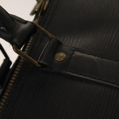 Louis Vuitton Keepall Bag Epi Leather, BLACK, LEATHER, Travel bag