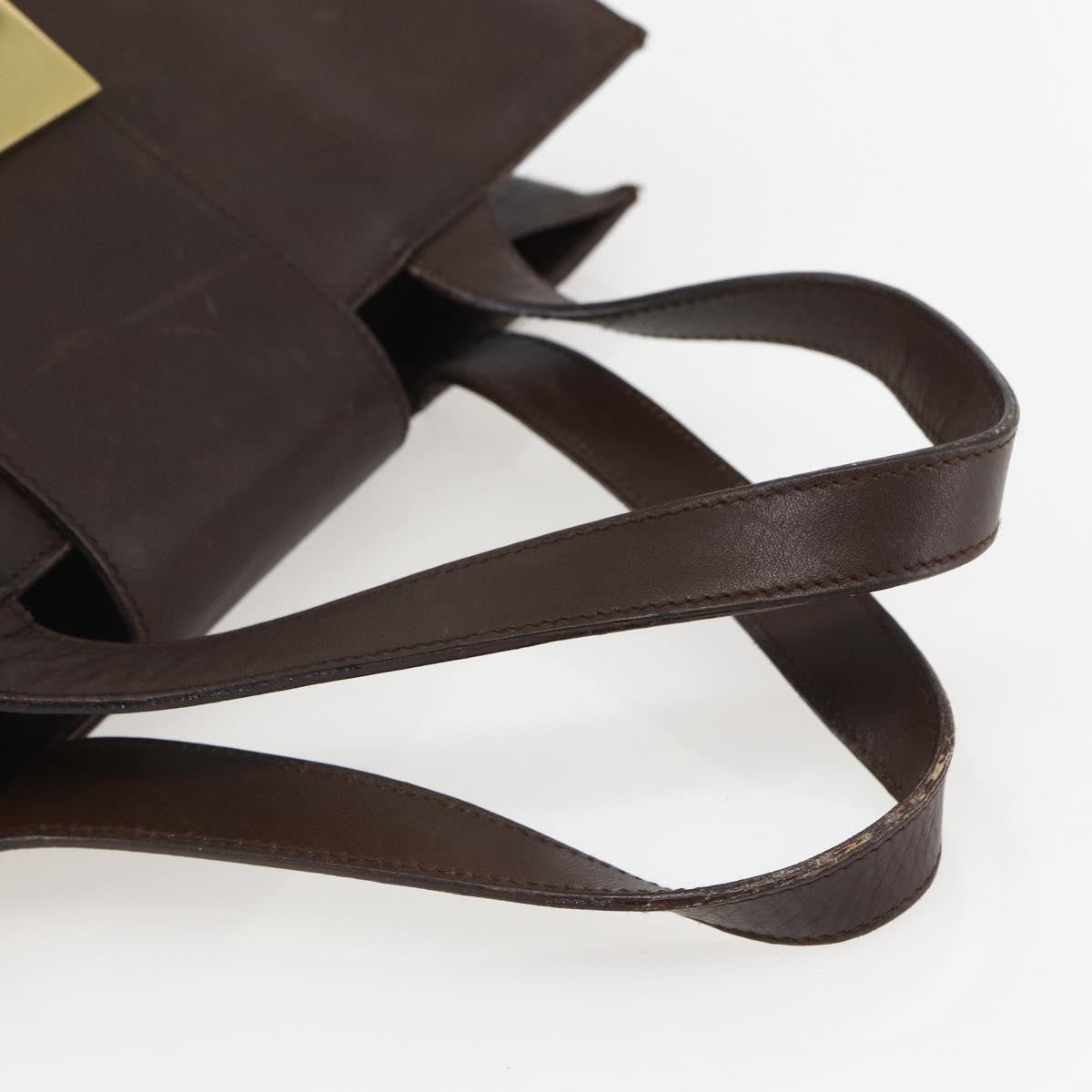 Gucci Vintage Handbag Leather, BROWN, LEATHER, Handbag