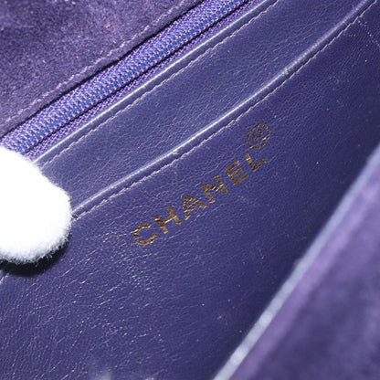 Chanel Flap Clutch Shearling, PURPLE, SUEDE, Clutche & pouche