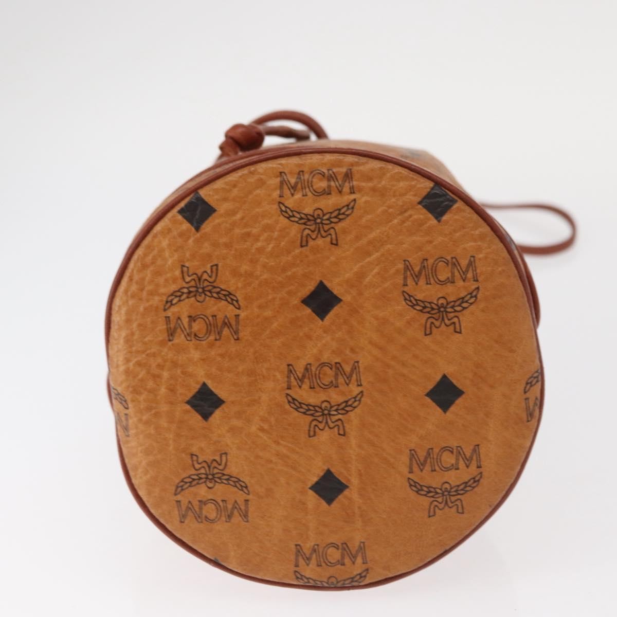 MCM Visetos Shoulder bag Canvas and Leather, BROWN, CANVAS, Shoulder bag