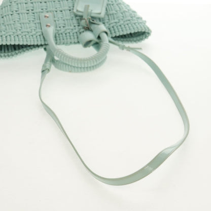 Balenciaga Bistro Panier Bag Woven Faux Leather, GREEN, RUBBER, Tote bag
