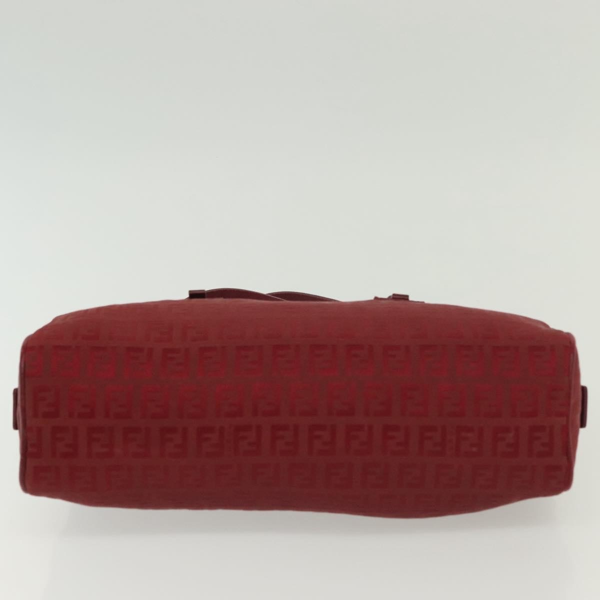 Fendi Bowling Bag Zucchino Canvas, RED, CANVAS, Shoulder bag