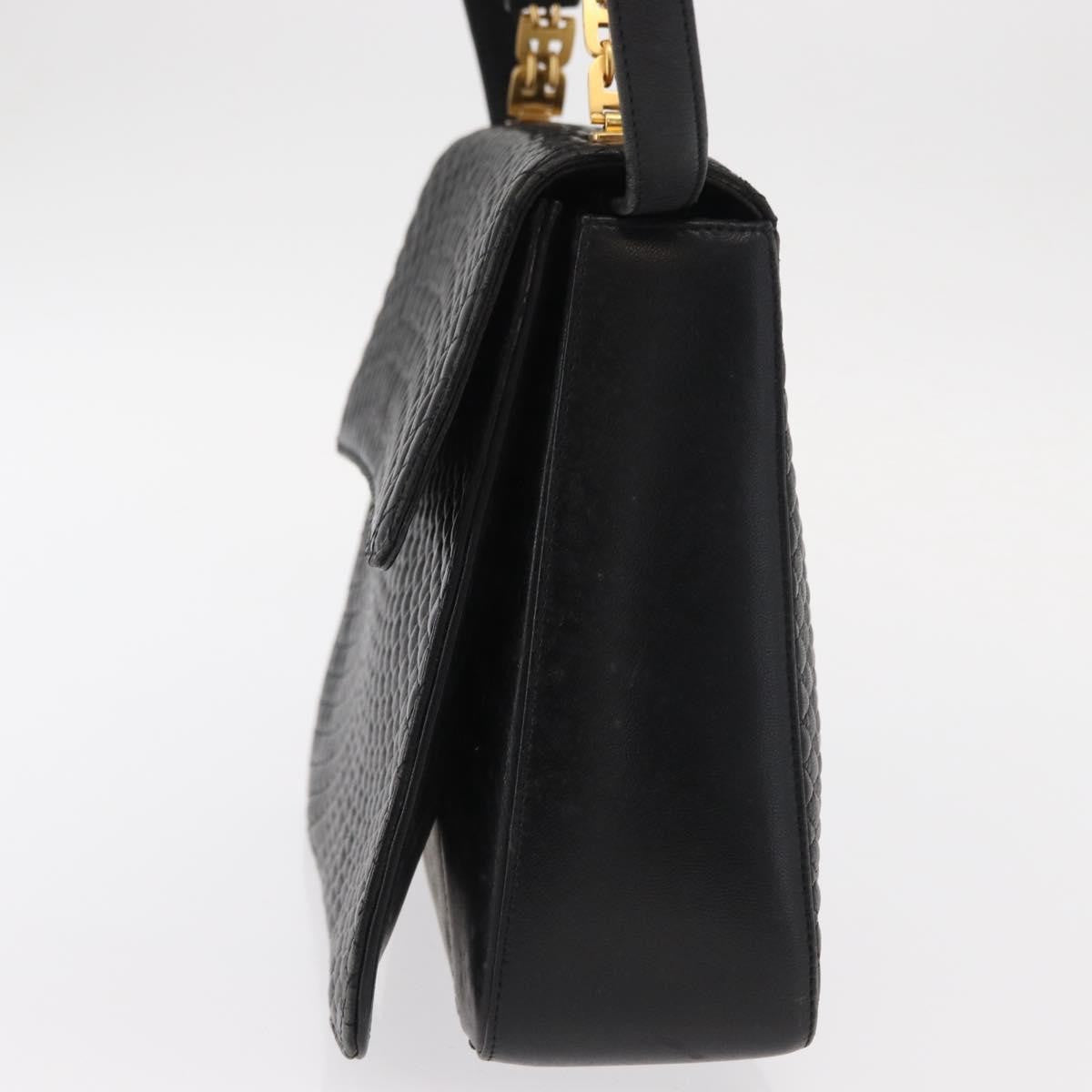 Bally Vintage Handbag Quilted Leather, BLACK, LEATHER, Handbag