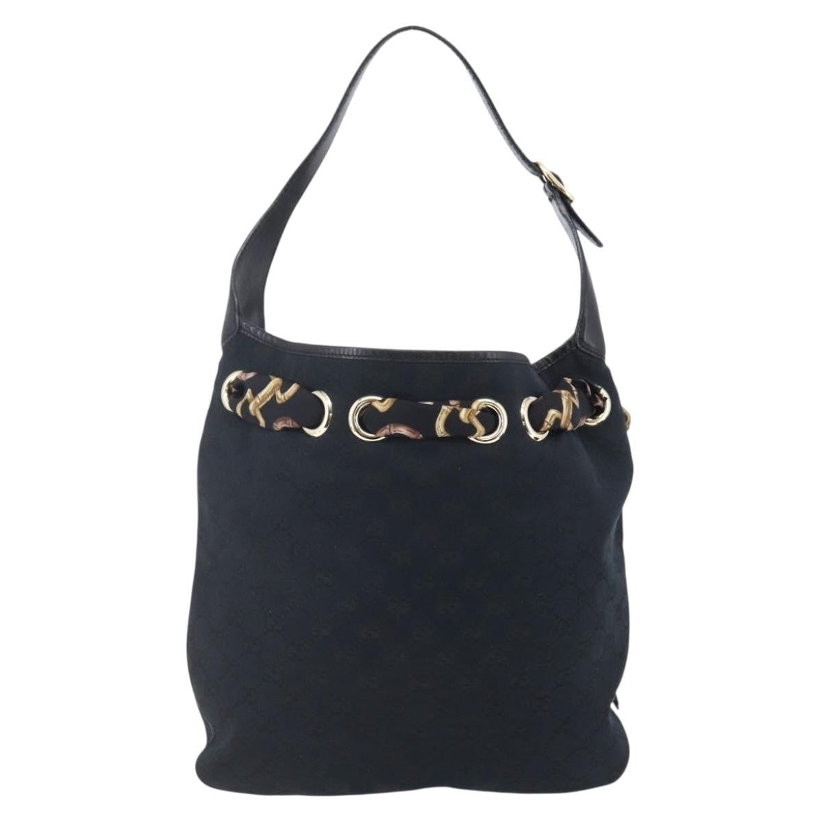 Gucci Positano Hobo GG Canvas, BLACK, CANVAS, Shoulder bag