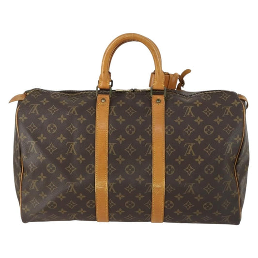 Louis Vuitton Keepall Bag Monogram Canvas, BROWN, CANVAS, Travel bag