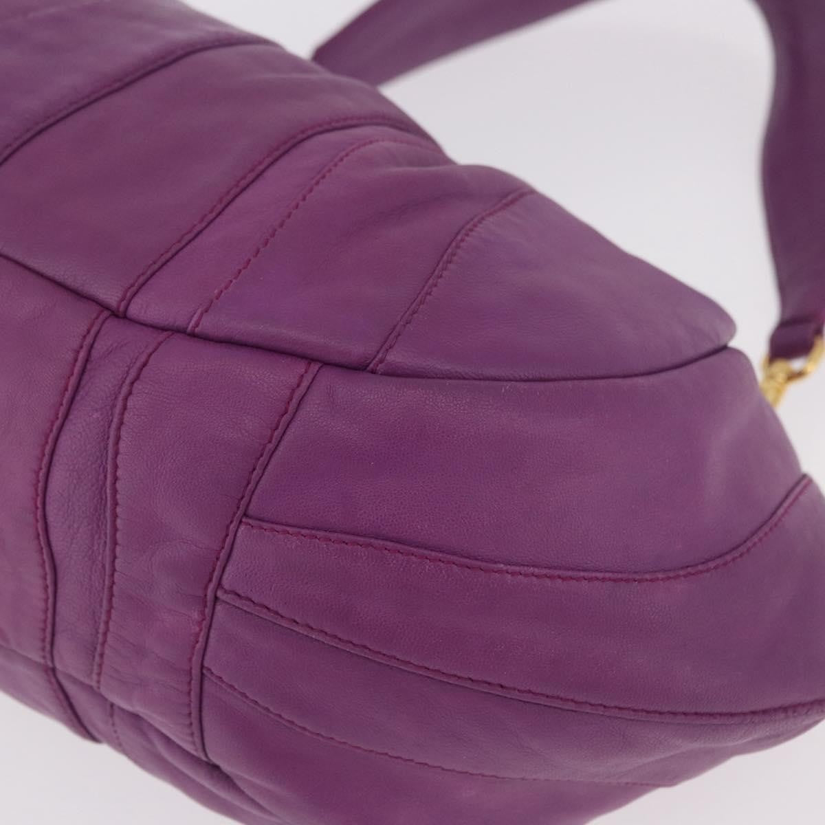 Prada Pleats Shoulder Bag Cervo Leather, Purple, Leather, Handbag