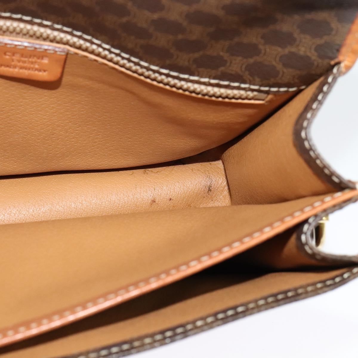 Celine Tricolor Trapeze Bag Leather, BROWN, CANVAS, Handbag