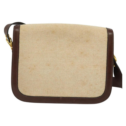 Celine Horse Carriage Shoulder bag Canvas and Leather, BEIGE, CANVAS, Shoulder bag