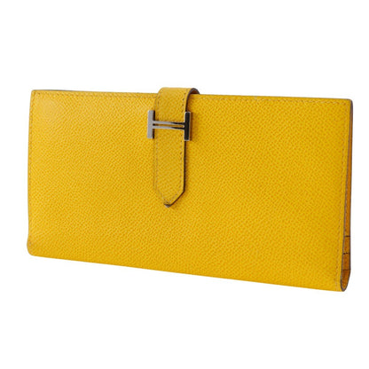 Hermes Bearn Wallet Epsom, YELLOW, LEATHER, Wallets