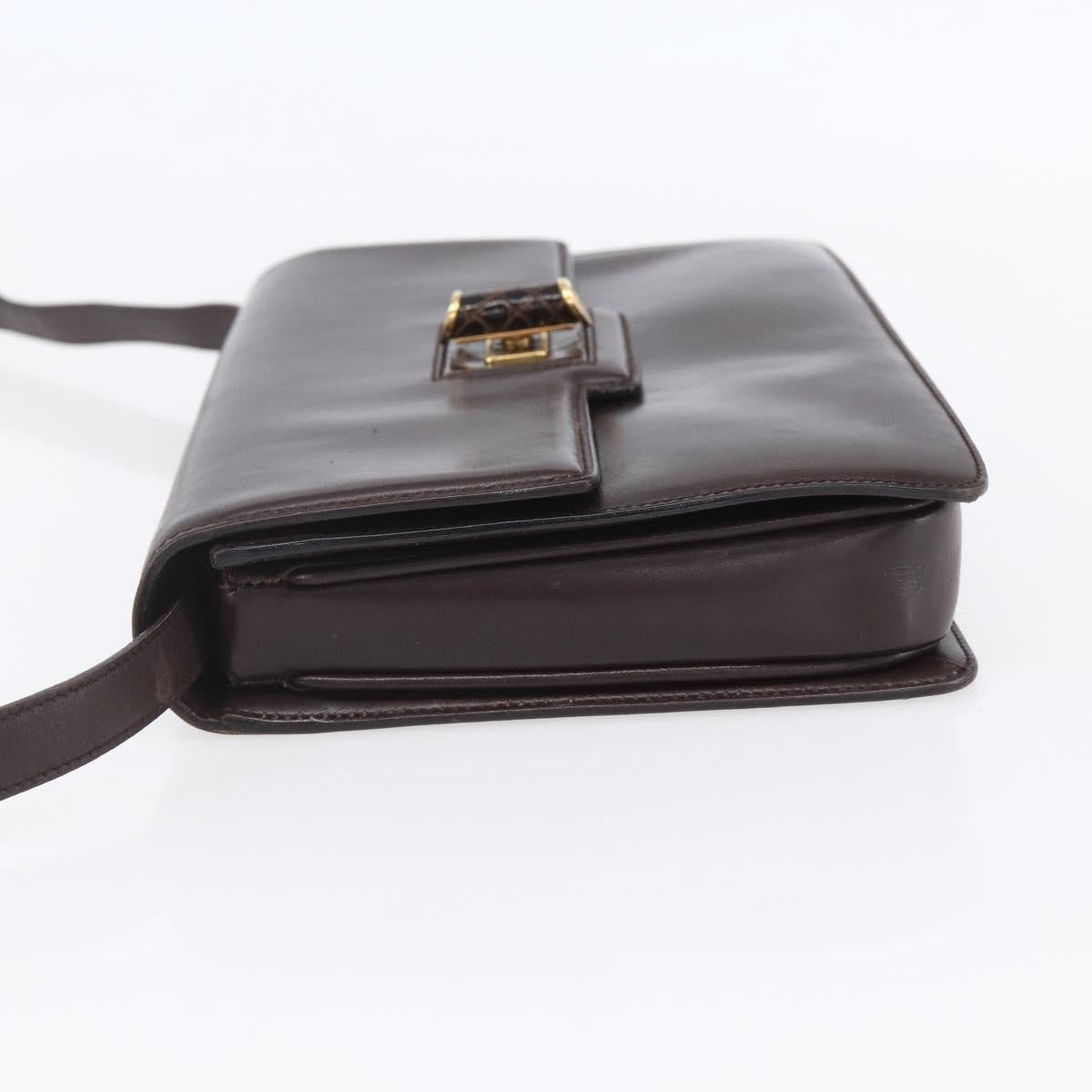 Gucci Vintage Shoulder Bag Leather, BROWN, LEATHER, Shoulder bag