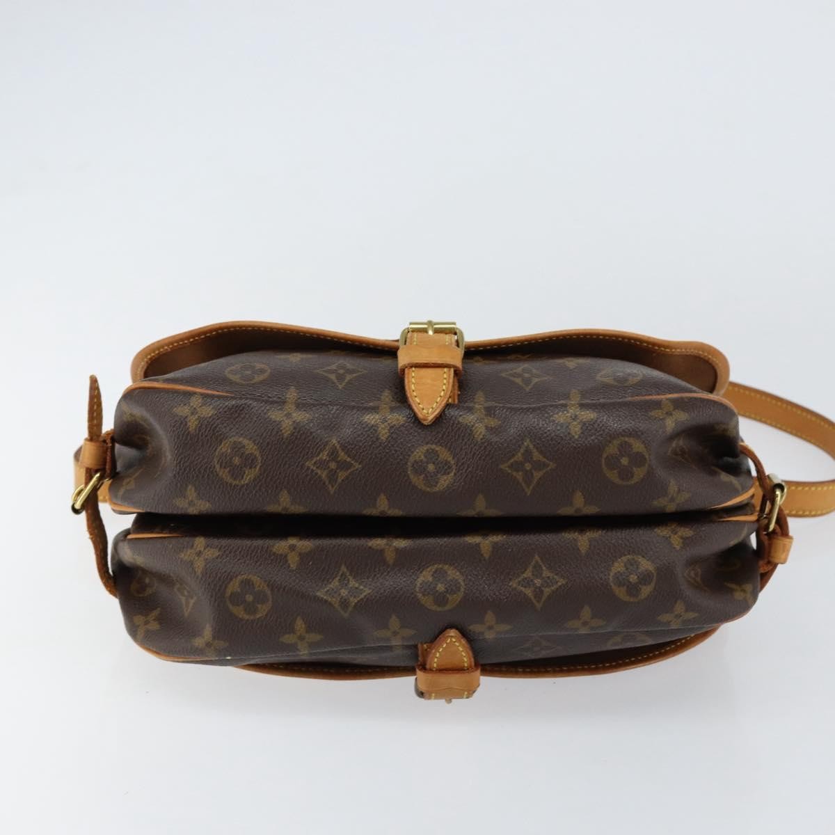 Louis Vuitton Saumur Handbag Monogram Canvas, BROWN, CANVAS, Shoulder bag