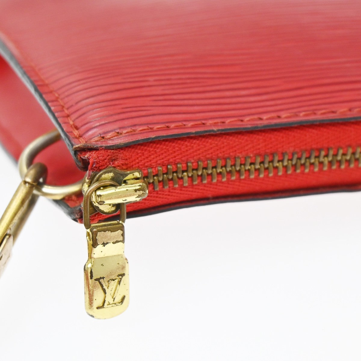 Louis Vuitton Pochette Accessoires Epi Leather, Red, Leather, Clutch