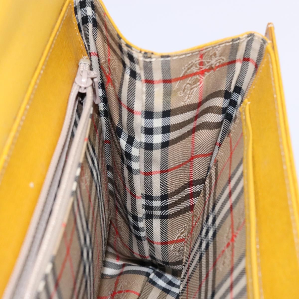 Burberry Vintage Handbag Leather, YELLOW, LEATHER, Handbag