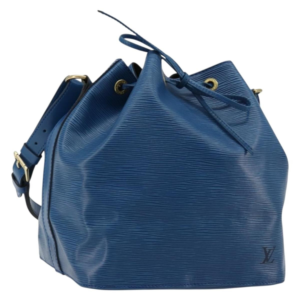 Louis Vuitton Petit Noe Handbag Epi Leather, Blue, Leather, Shoulder Bag