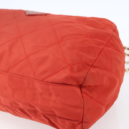 Prada Chain Shoulder Bag Tessuto, ORANGE, NYLON, Shoulder bag