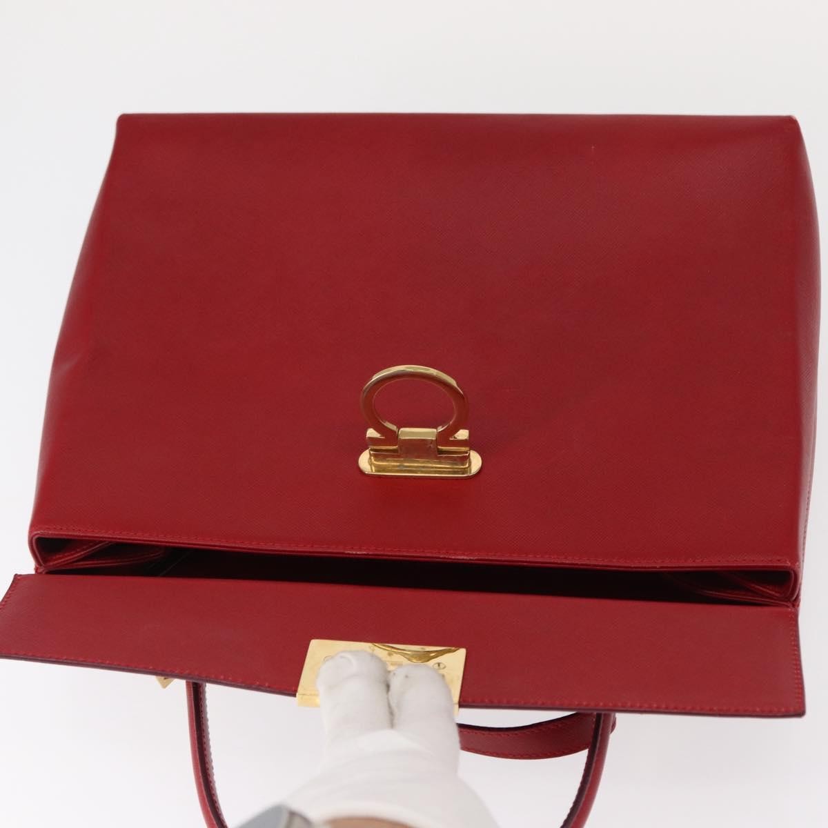 Salvatore Ferragamo Gancini handbag Leather, RED, LEATHER, Handbag