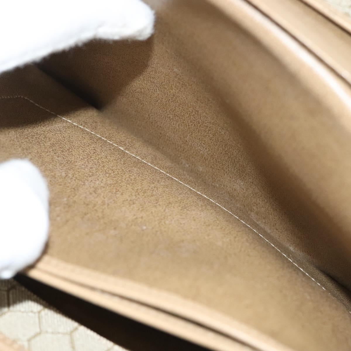 Christian Dior Vintage Honeycomb chain Canvas, BEIGE, LEATHER, Shoulder bag