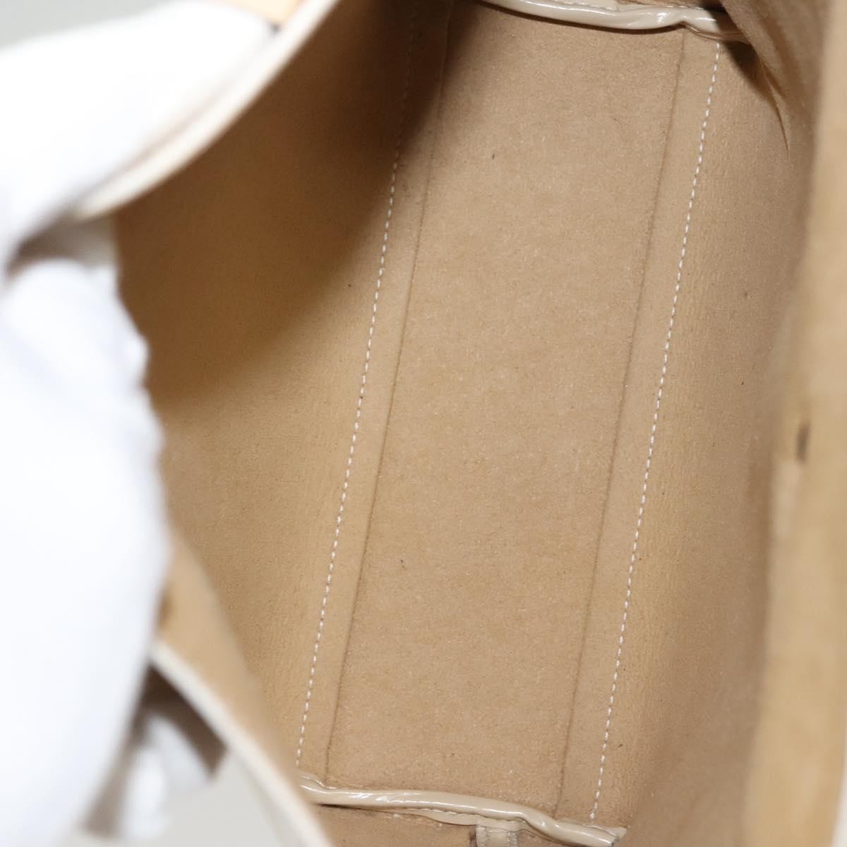 Gucci Vintage Handbag Enamel, BEIGE, PATENT_LEATHER, Handbag