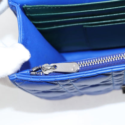 Christian Dior Miss Dior Promenade Pouch Cannage Quilt Lambskin, BLUE, LEATHER, Shoulder bag