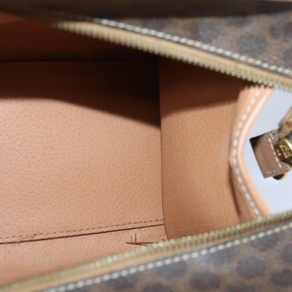 Celine Vintage Macadam Handbag Canvas and Leather, Brown, Canvas, Handbag