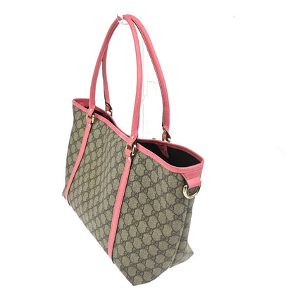 Gucci Joy Tote GG Coated Canvas with Leather, Brown, Leather, Tote Bag
