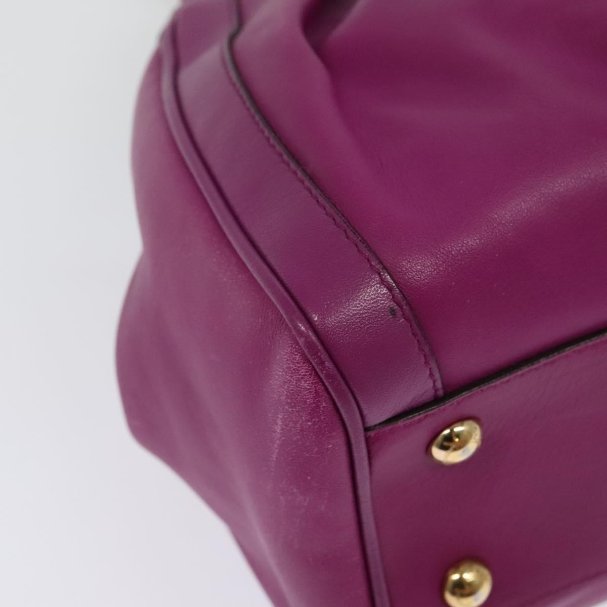 Salvatore Ferragamo Gancini handbag Leather, PURPLE, LEATHER, Handbag