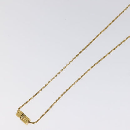 Christian Dior CD Cube Charms Pendant Necklace Metal with Crystals, GOLD, METAL, Necklace