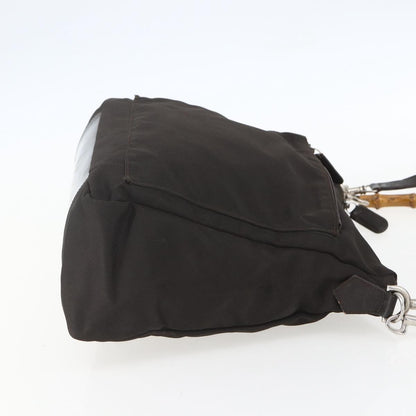 Gucci Vintage Handbag Nylon, BROWN, NYLON, Handbag