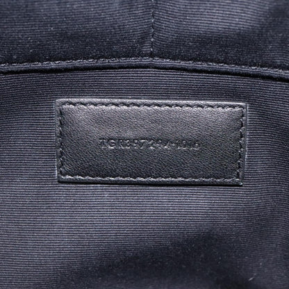 Saint Laurent Zip Pouch Crocodile Embossed Leather, BLACK, LEATHER, Clutche & pouche