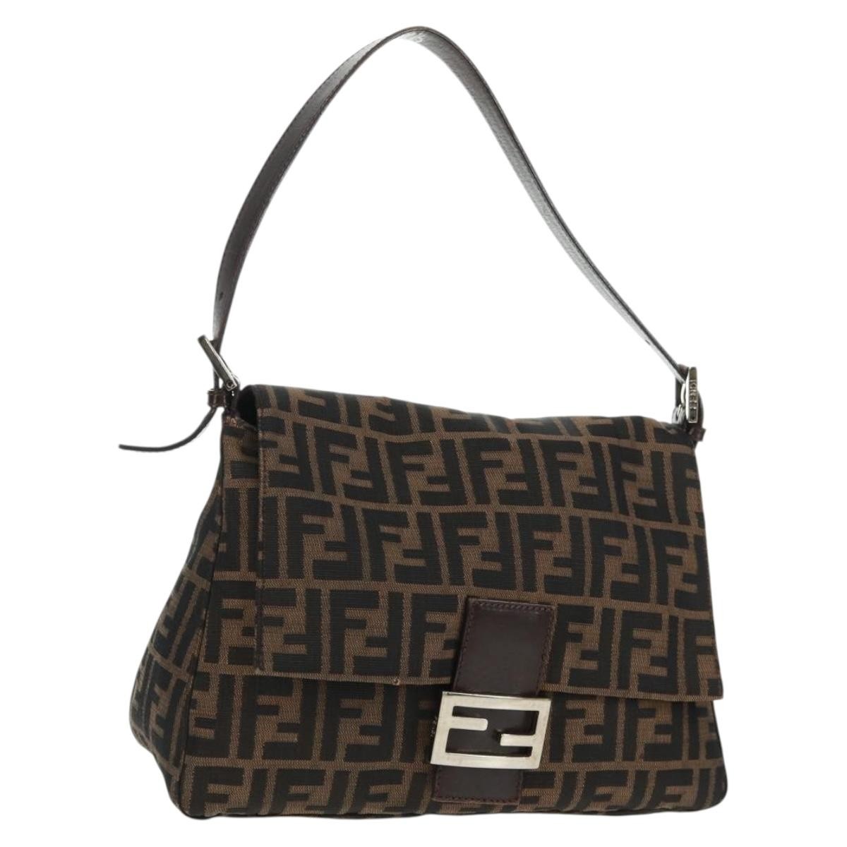 Fendi Mamma Baguette Zucca canvas, BLACK, CANVAS, Shoulder bag
