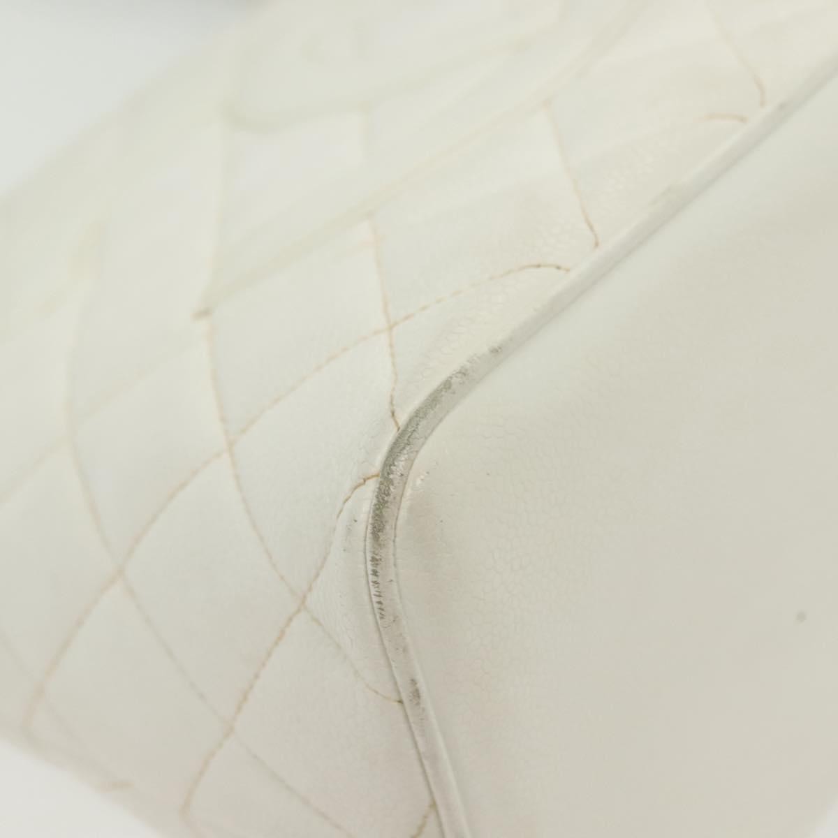 Chanel Medallion Tote Quilted Caviar, WHITE, LEATHER, Tote bag