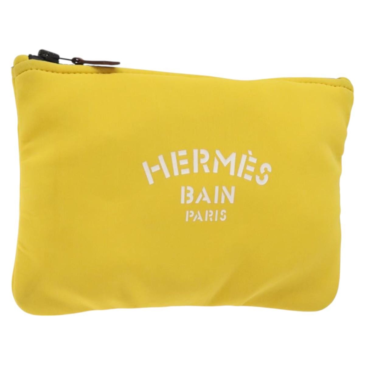 Hermes Neobain Case Neoprene, YELLOW, NYLON, Toiletry Case