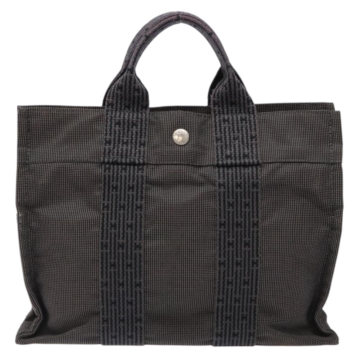Hermes Fourre Tout Tote Canvas, GRAY, CANVAS, Tote bag