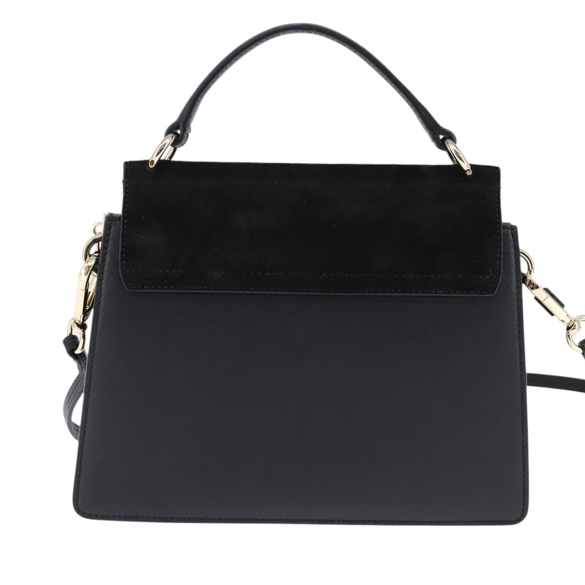 Chloe Faye Top Handle Bag Leather and Suede, BLACK, SUEDE, Handbag