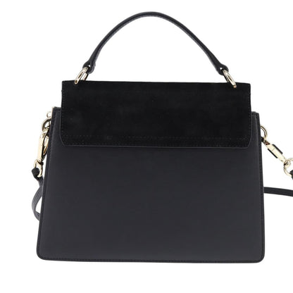 Chloe Faye Top Handle Bag Leather and Suede, BLACK, SUEDE, Handbag