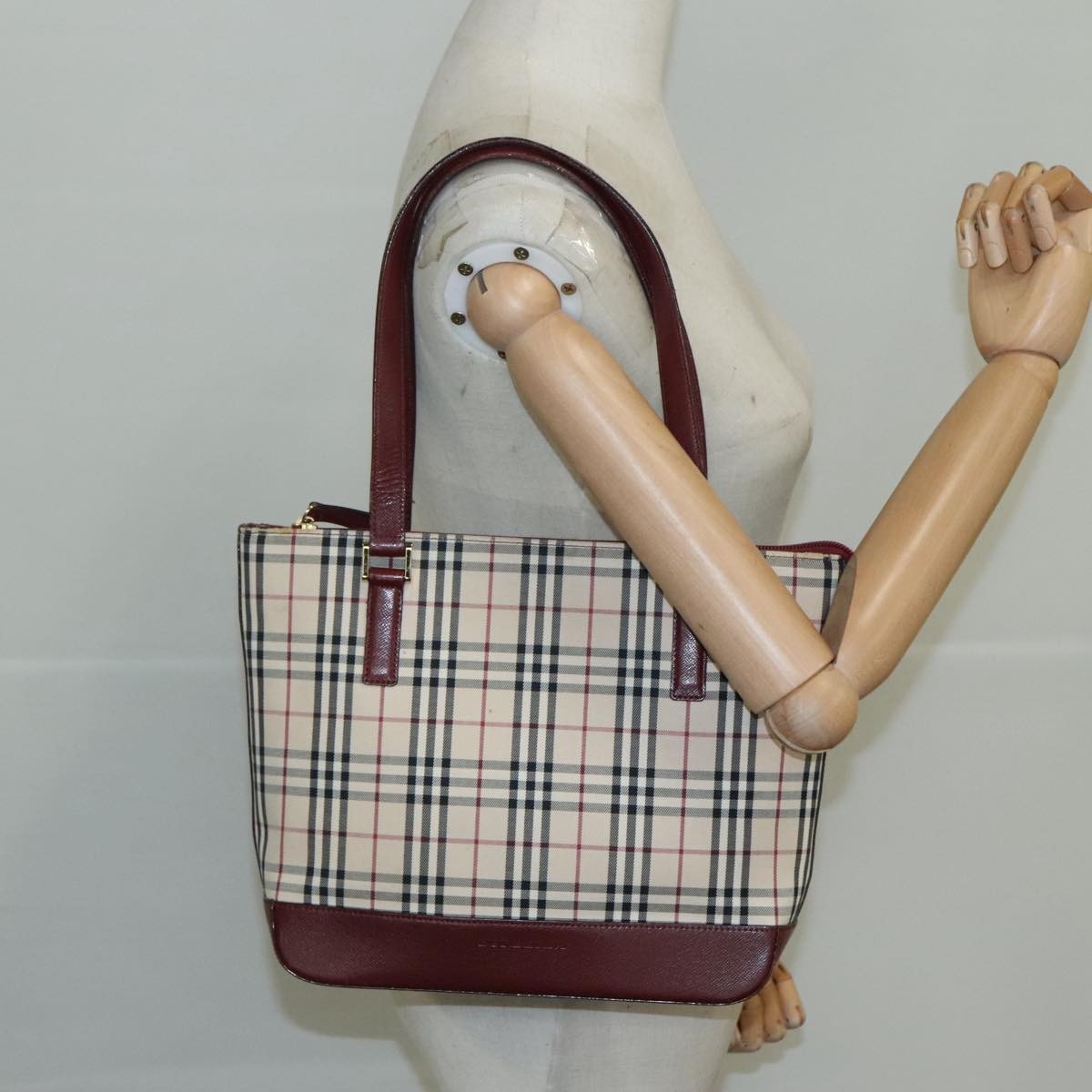 Burberry Nova Check Tote canvas check pattern, BEIGE, CANVAS, Tote bag