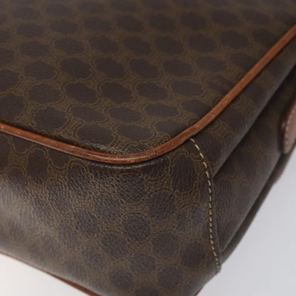 Celine Vintage Macadam Circle Logo Shoulder Bag Canvas and Leather, Brown, Canvas, Shoulder Bag