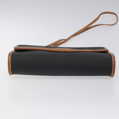 Christian Dior Vintage Flap Crossbody Bag Canvas, BLACK, CANVAS, Shoulder bag