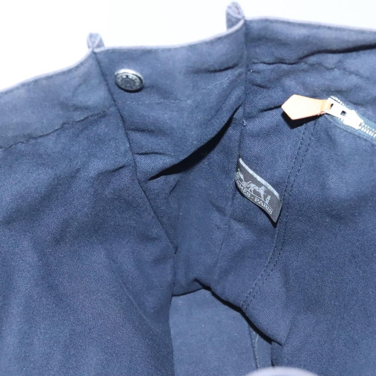 Hermes Fourre Tout Tote Toile, NAVY, CANVAS, Tote bag