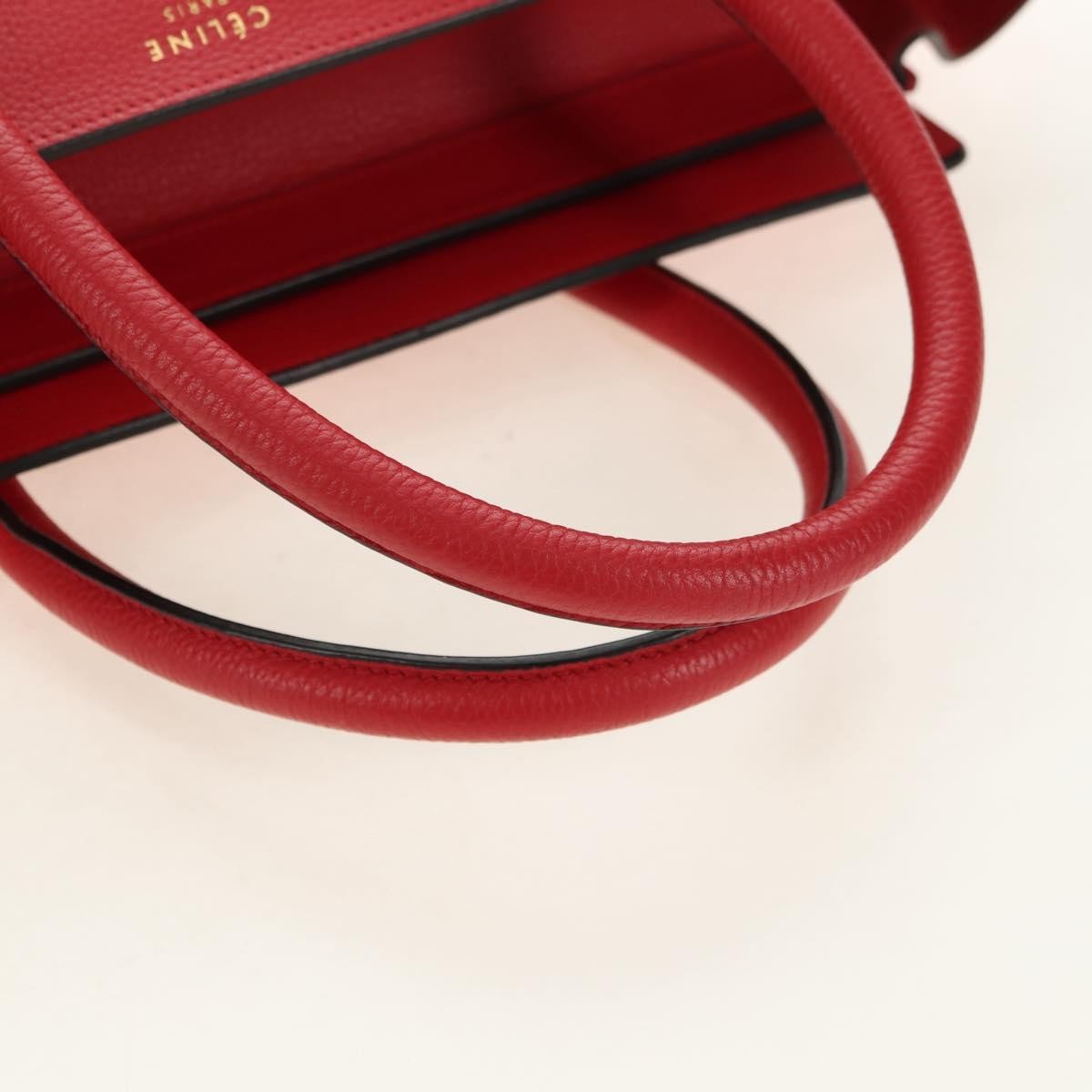 Celine Luggage Bag Grainy Leather, Red, Leather, Handbag