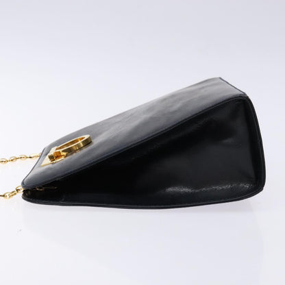 Salvatore Ferragamo Gancini Shoulder Bag Leather, NAVY, LEATHER, Shoulder bag