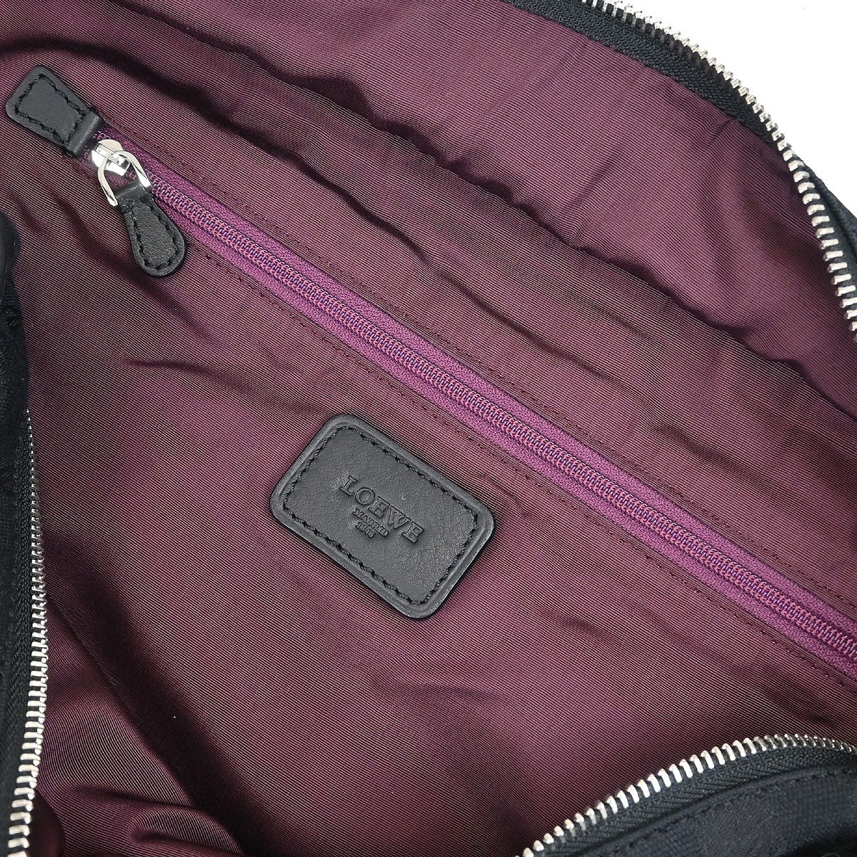 Loewe Amazona Bag Leather and Jacquard Canvas, BLACK, CANVAS, Handbag