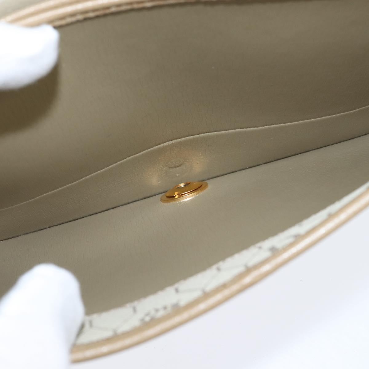 Christian Dior Vintage Chain Flap Shoulder Bag Leather, BEIGE, LEATHER, Shoulder bag