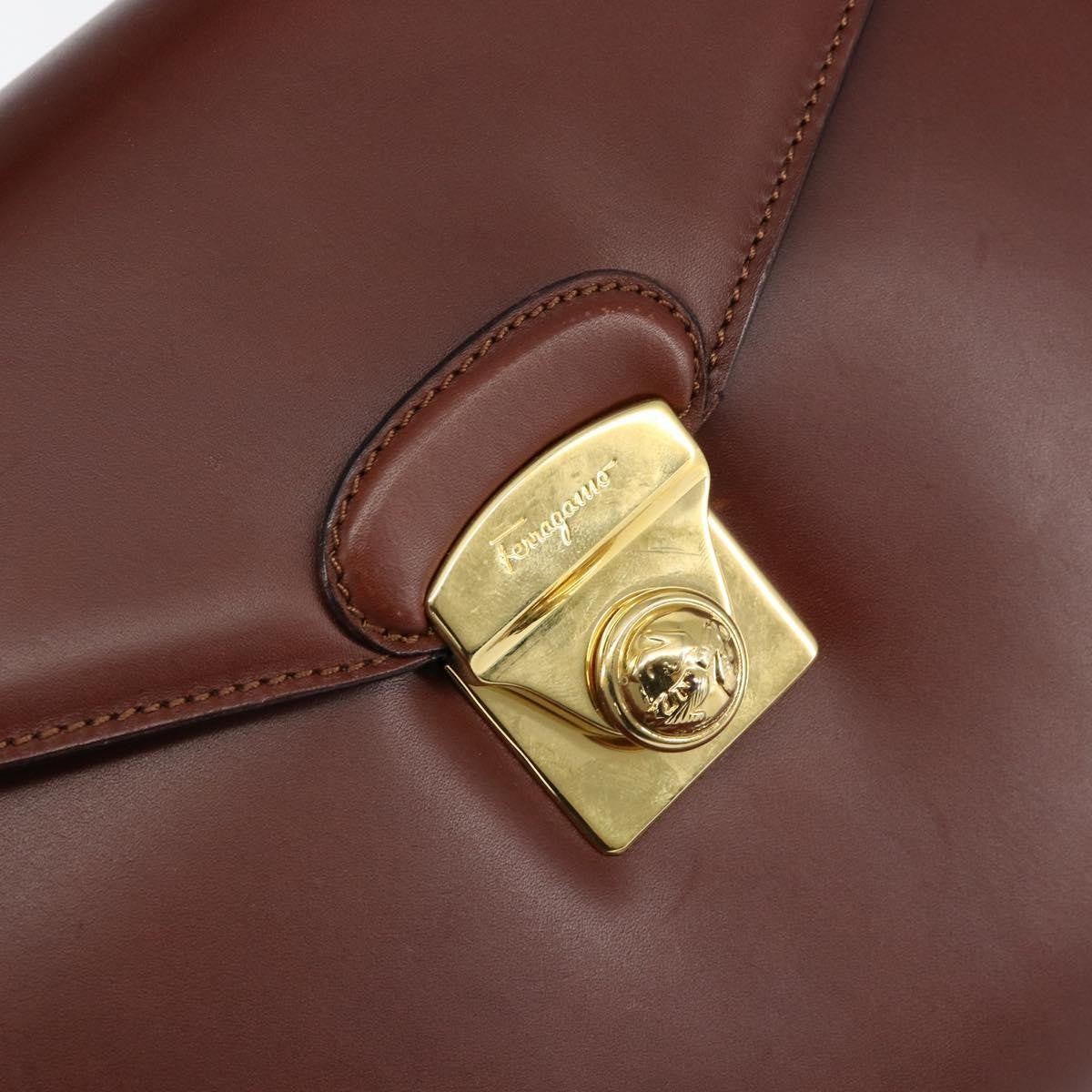 Salvatore Ferragamo Vintage Top handle handbag Leather, BROWN, LEATHER, Handbag