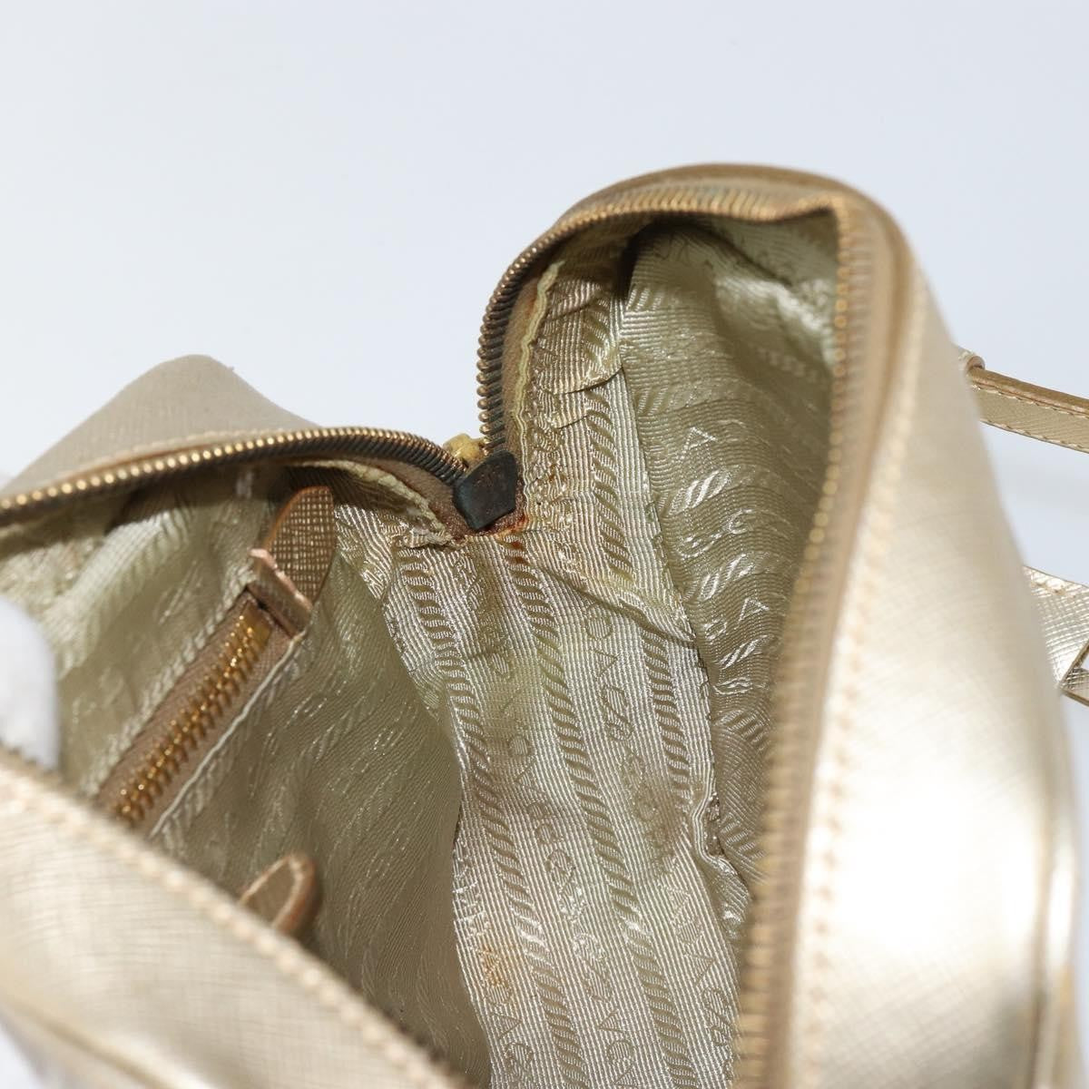 Prada Camera Shoulder Bag Saffiano Leather, GOLD, LEATHER, Shoulder bag