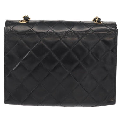 Chanel Vintage Envelope Flap Shoulder Bag Quilted Lambskin, BLACK, LEATHER, Shoulder bag