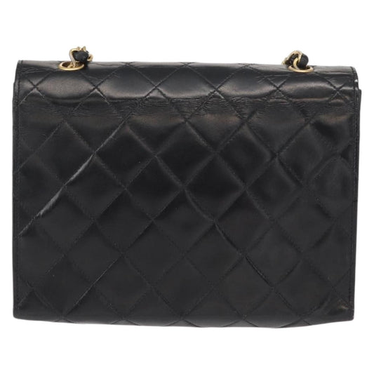 Chanel Vintage Envelope Flap Shoulder Bag Quilted Lambskin, BLACK, LEATHER, Shoulder bag